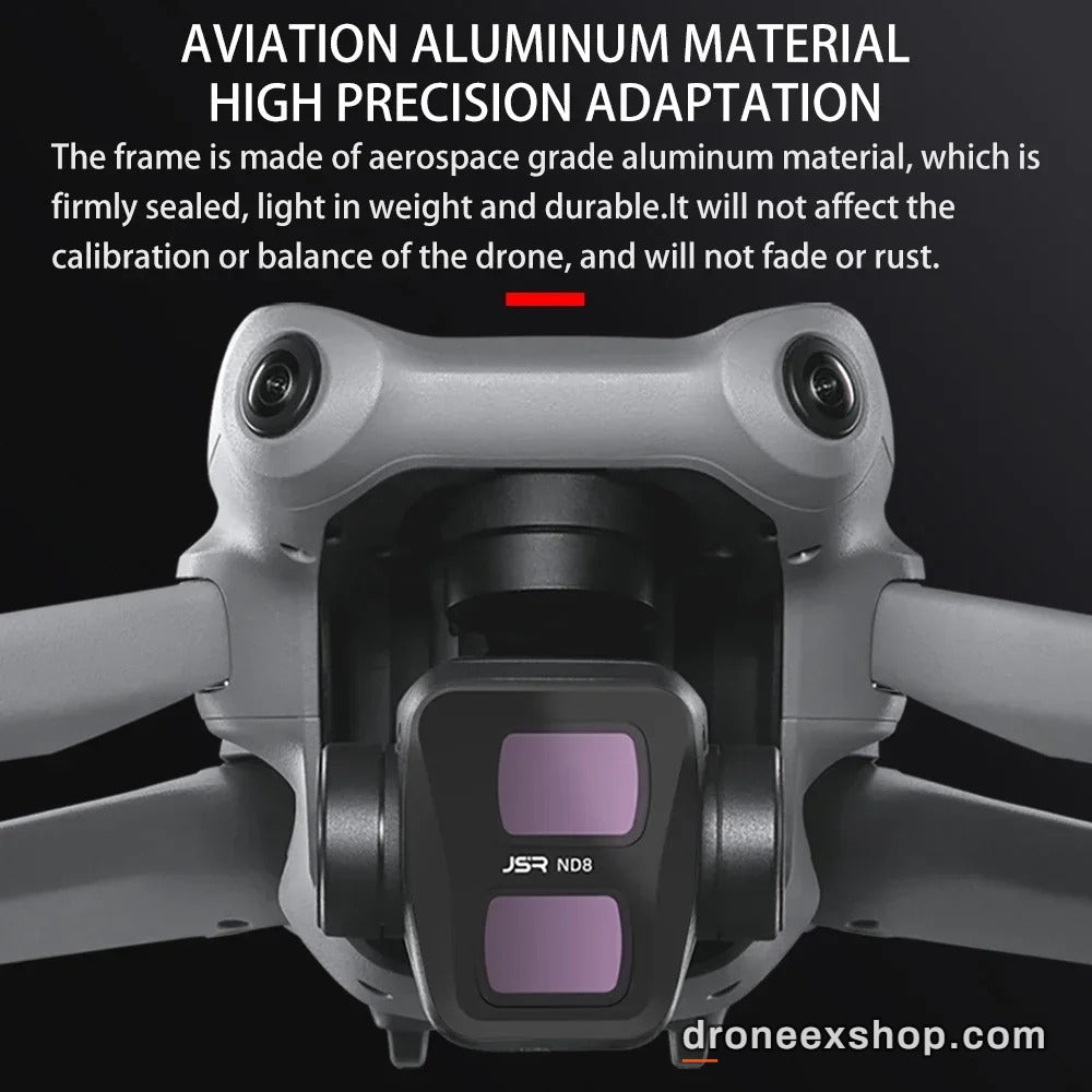 DJI Air 3 ND8/PL lens filter fitted on the gimbal camera, aluminum frame