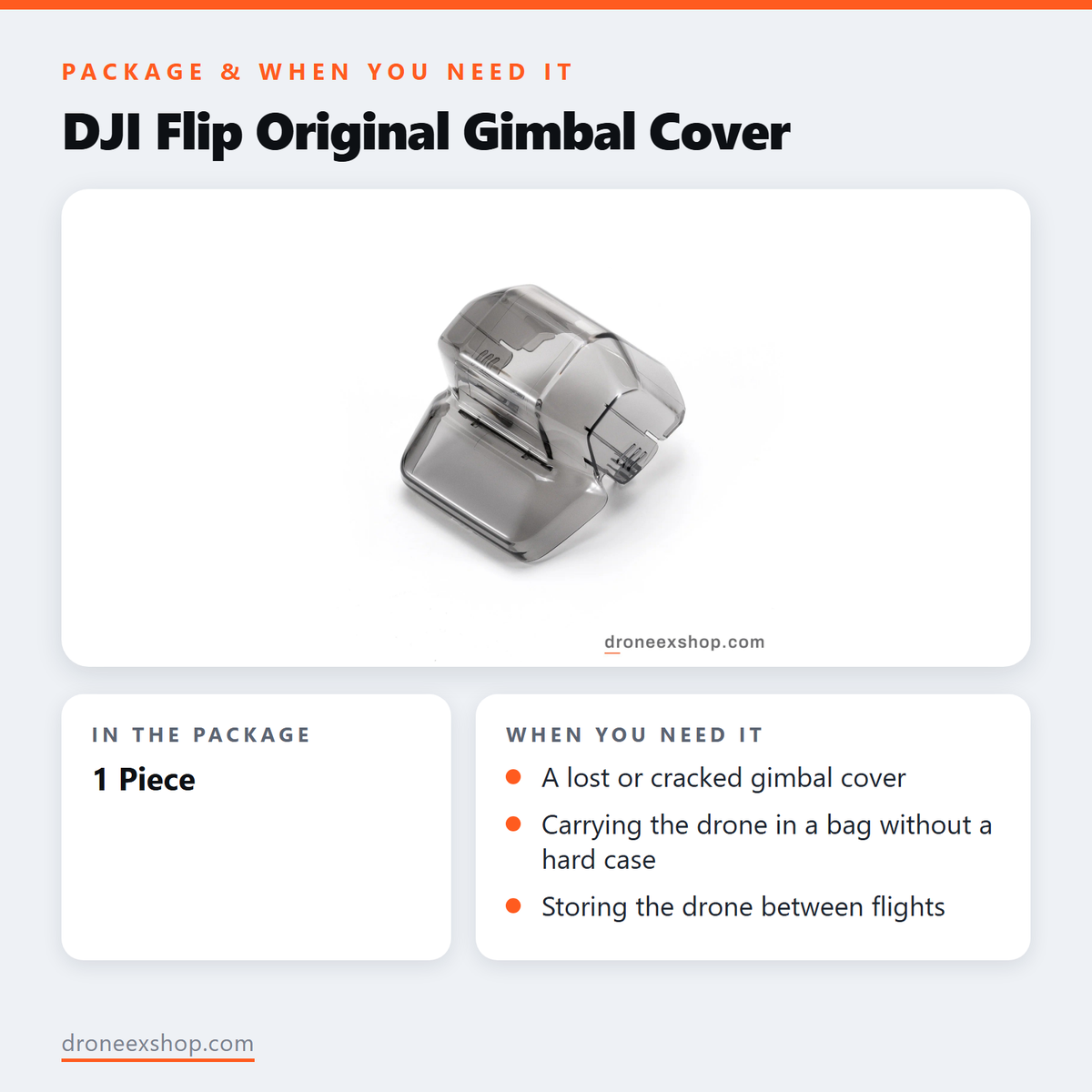DJI Flip Original Gimbal Cover - package contents and when you need it