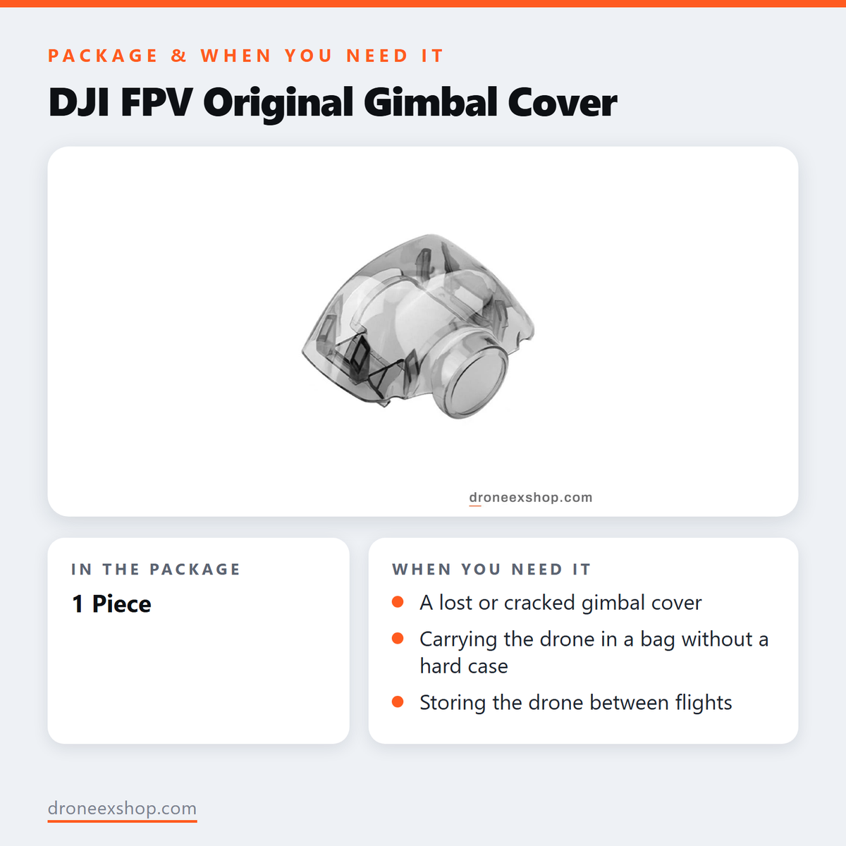 DJI FPV Original Gimbal Cover - package contents and when you need it