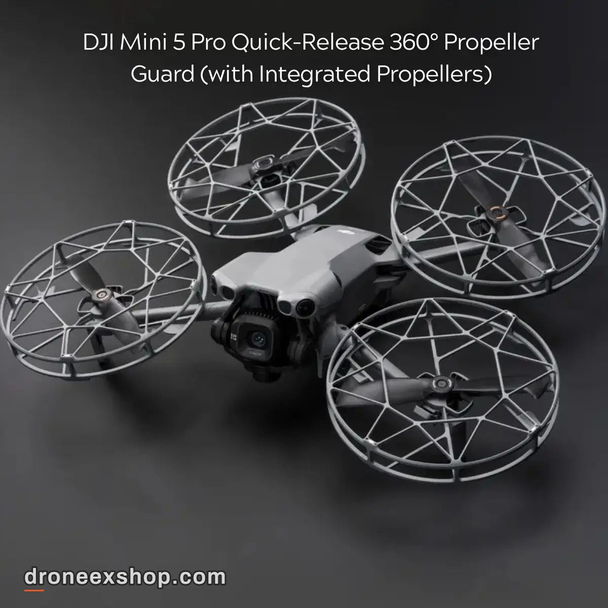 DJI Mini 5 Pro with original quick-release 360° propeller guards and integrated propellers