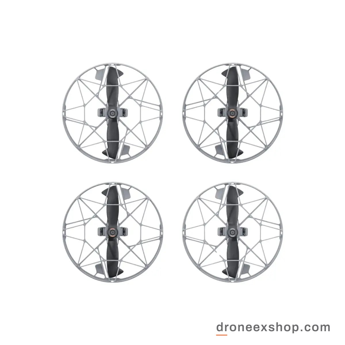 DJI Mini 5 Pro 360° propeller guards, top view of the full set of four