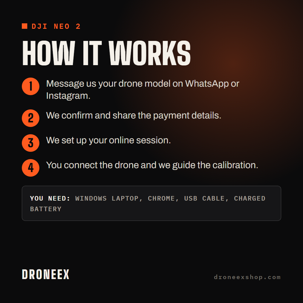 How the online factory gimbal calibration for the DJI Neo 2 works