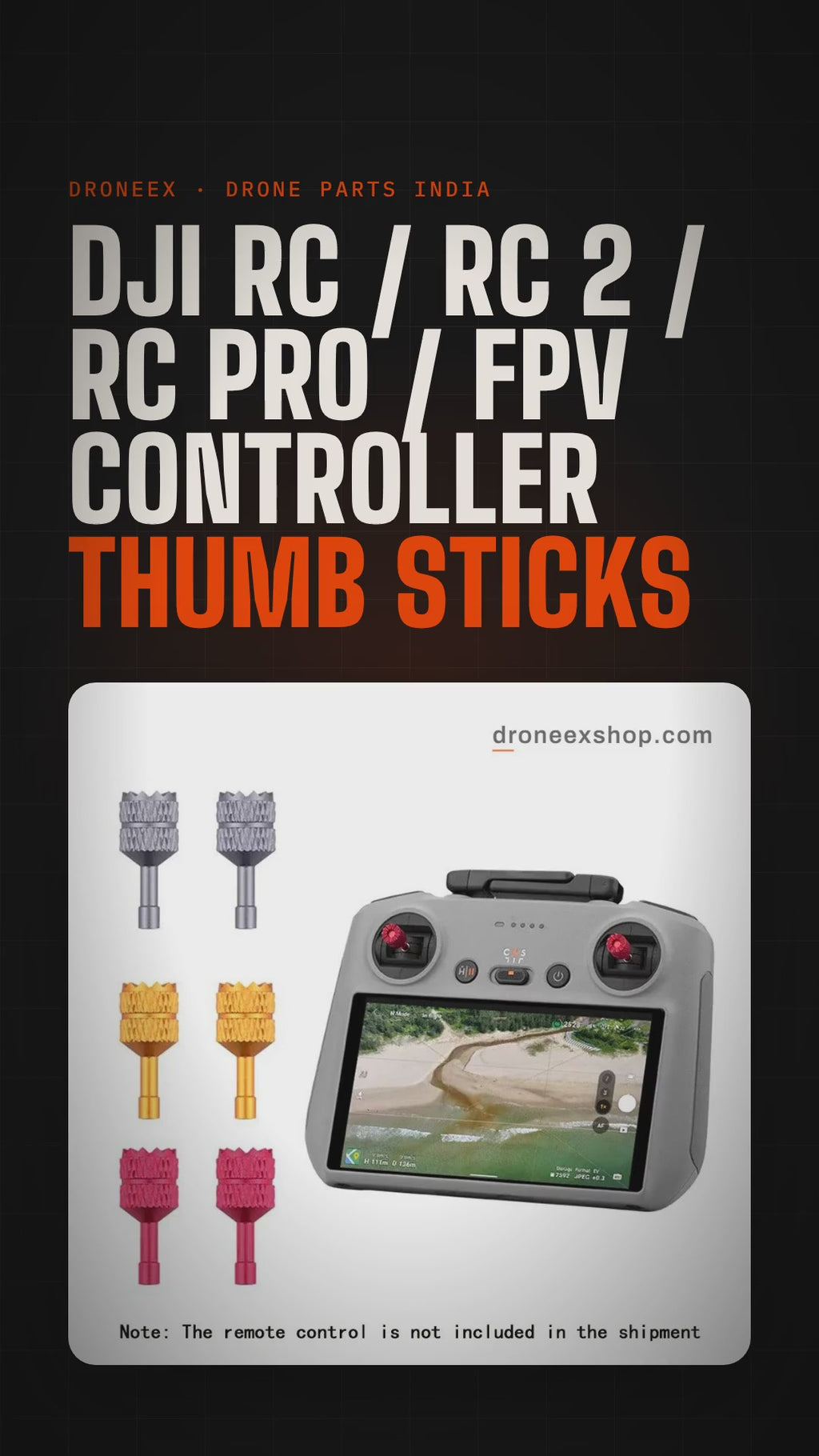 DJI RC / RC 2 / RC Pro / FPV Controller Thumb Sticks - DRONEEX product video