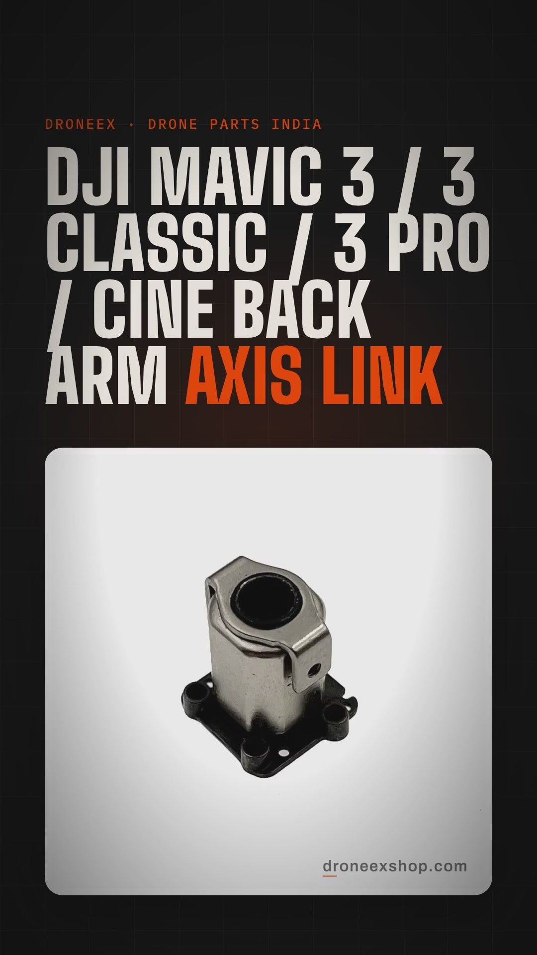 DJI Mavic 3 / 3 Classic / 3 Pro / Cine Back Arm Axis Link - DRONEEX product video