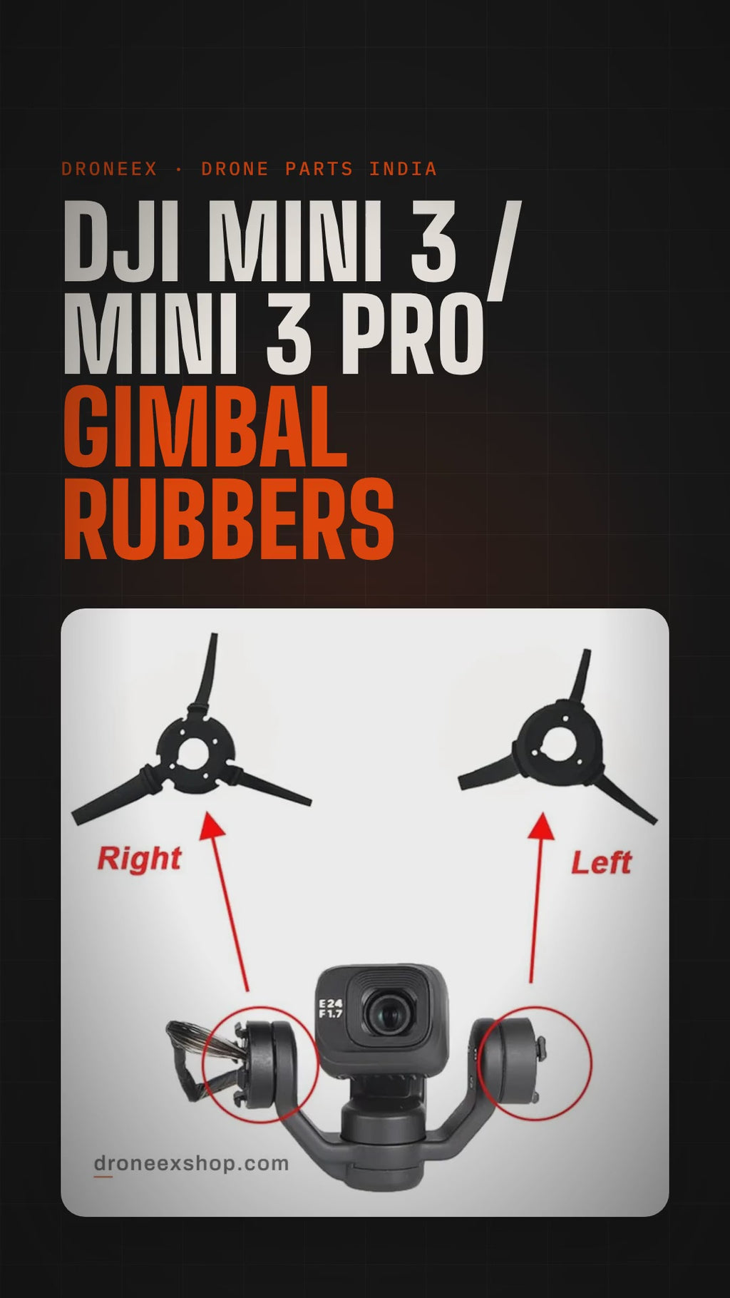 DJI Mini 3 / Mini 3 Pro Gimbal Rubbers - DRONEEX product video