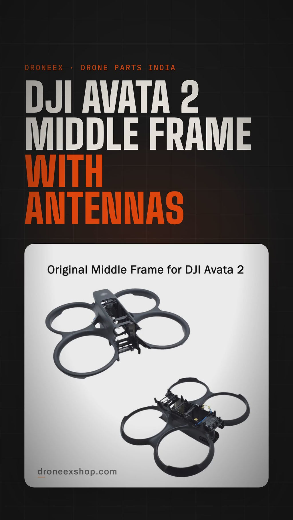 DJI Avata 2 Middle Frame With Antennas - DRONEEX product video