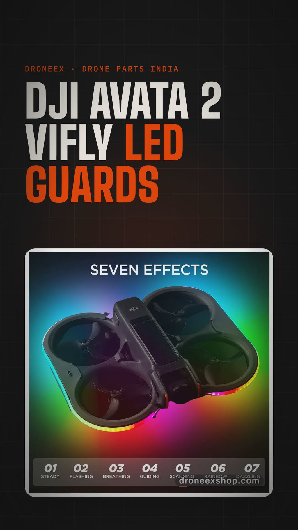 DJI Avata 2 VIFLY LED Guards - DRONEEX product video